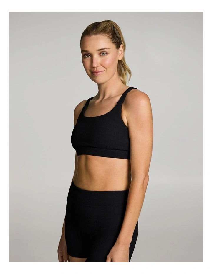 Gym and Swim Medium Impact Sports Bra in Black image 3
