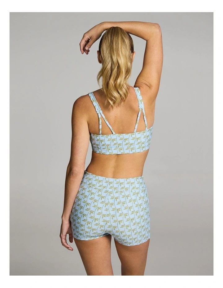 Gym and Swim Medium Impact Sports Bra in Light Sky Palm image 5