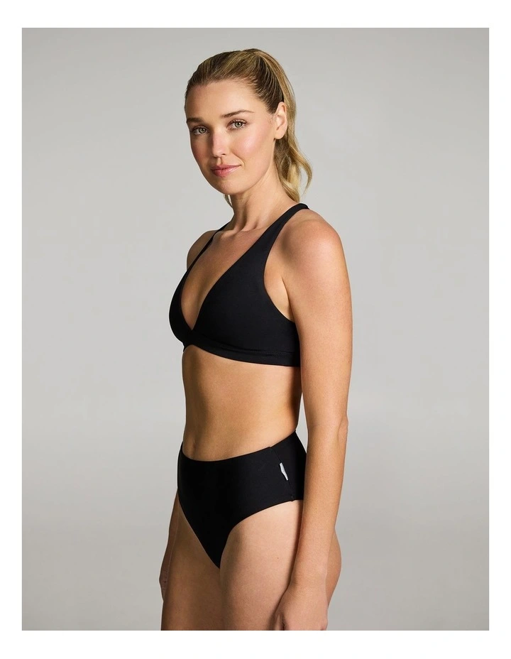 Swim Triangle Crop in Black image 3