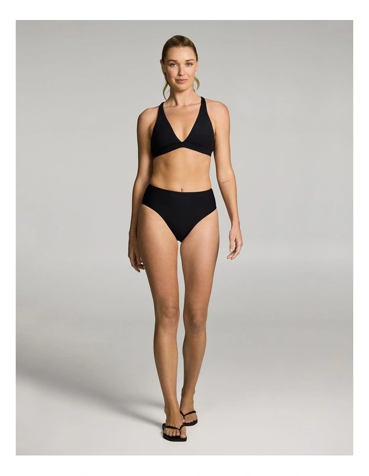 Swim Triangle Crop in Black image 5