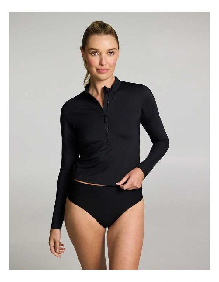 Swim Rash Guard in Black image 1