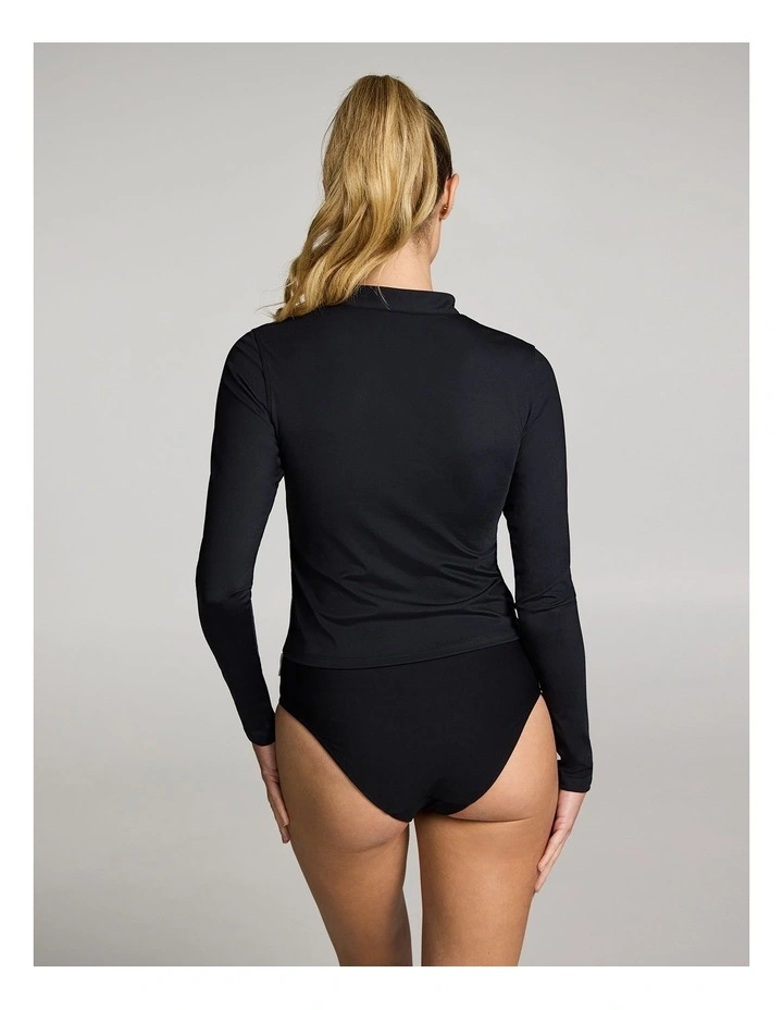 Swim Rash Guard in Black image 2
