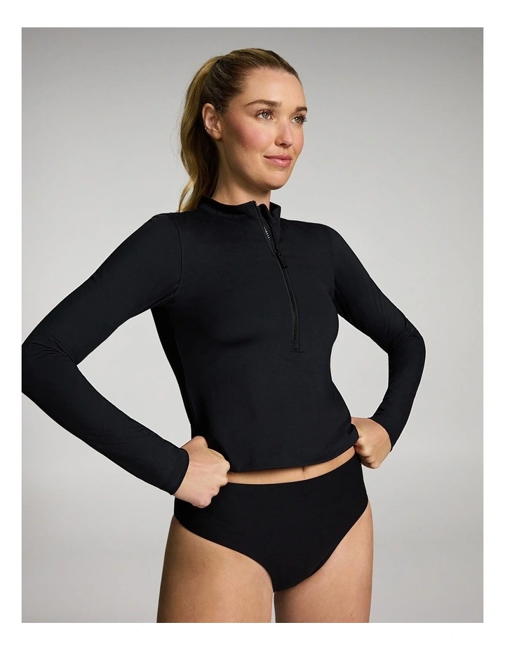 Swim Rash Guard in Black image 6