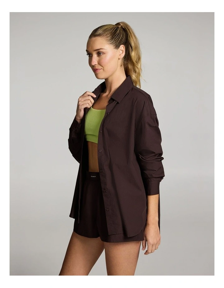 Cotton Shirt in Chocolate image 3