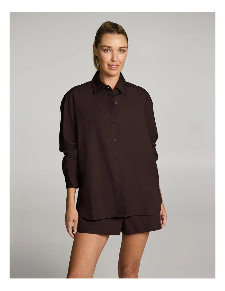 Cotton Shirt in Chocolate image 5