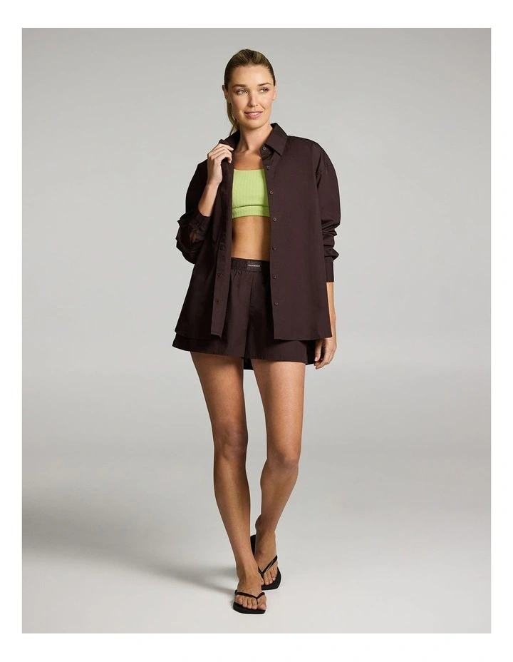 Cotton Shirt in Chocolate image 7