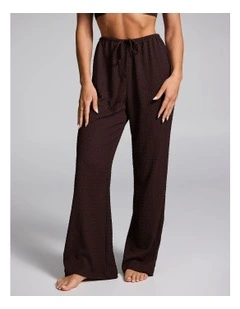 Textured Straight Leg Pant in Chocolate