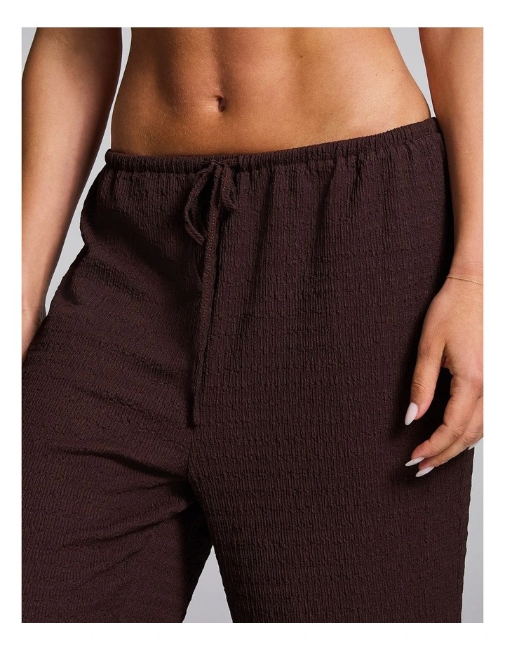 Textured Straight Leg Pant in Chocolate image 4