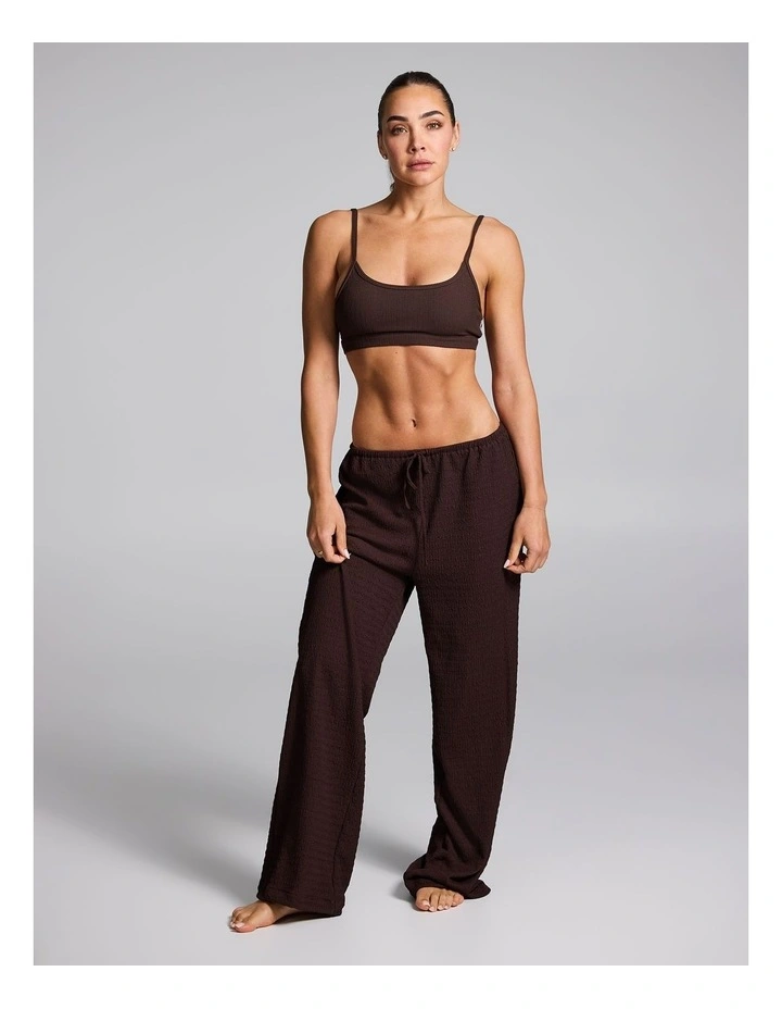 Textured Straight Leg Pant in Chocolate image 5