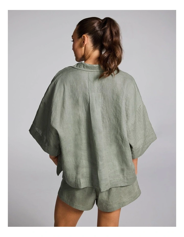 Linen Shirt in Khaki image 2