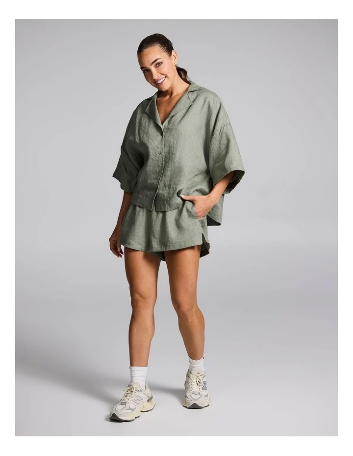 Linen Shirt in Khaki image 5