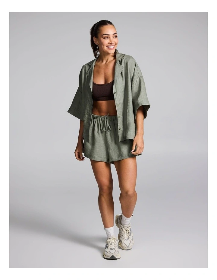 Linen Shirt in Khaki image 6