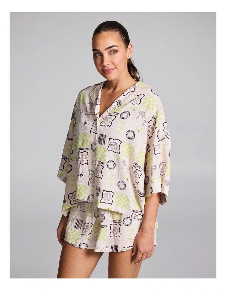 Linen Blend Shirt in Multi image 3