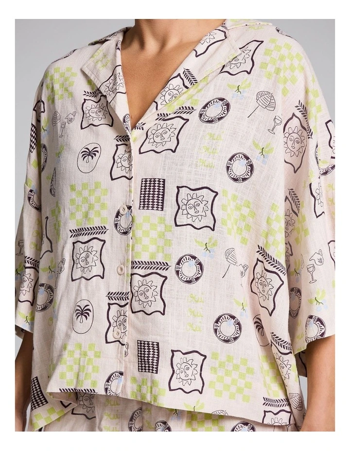 Linen Blend Shirt in Multi image 4