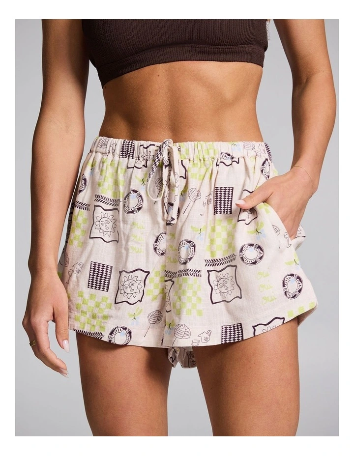 Linen Blend Shorts in Multi image 1