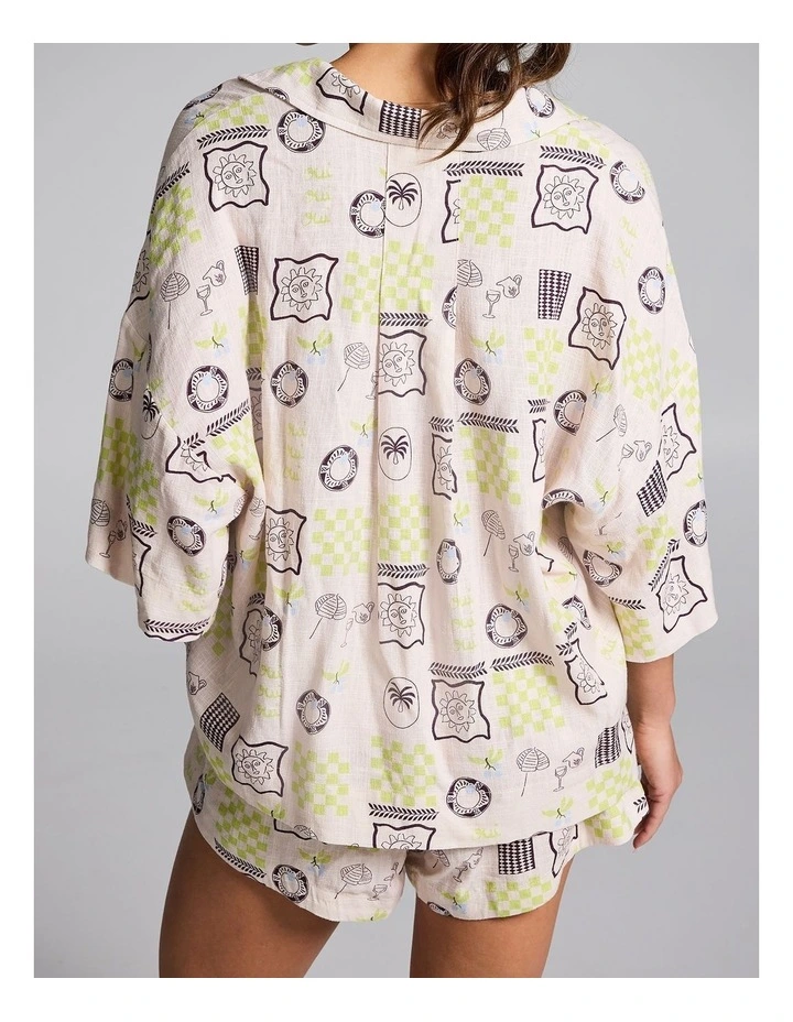 Linen Blend Shorts in Multi image 2