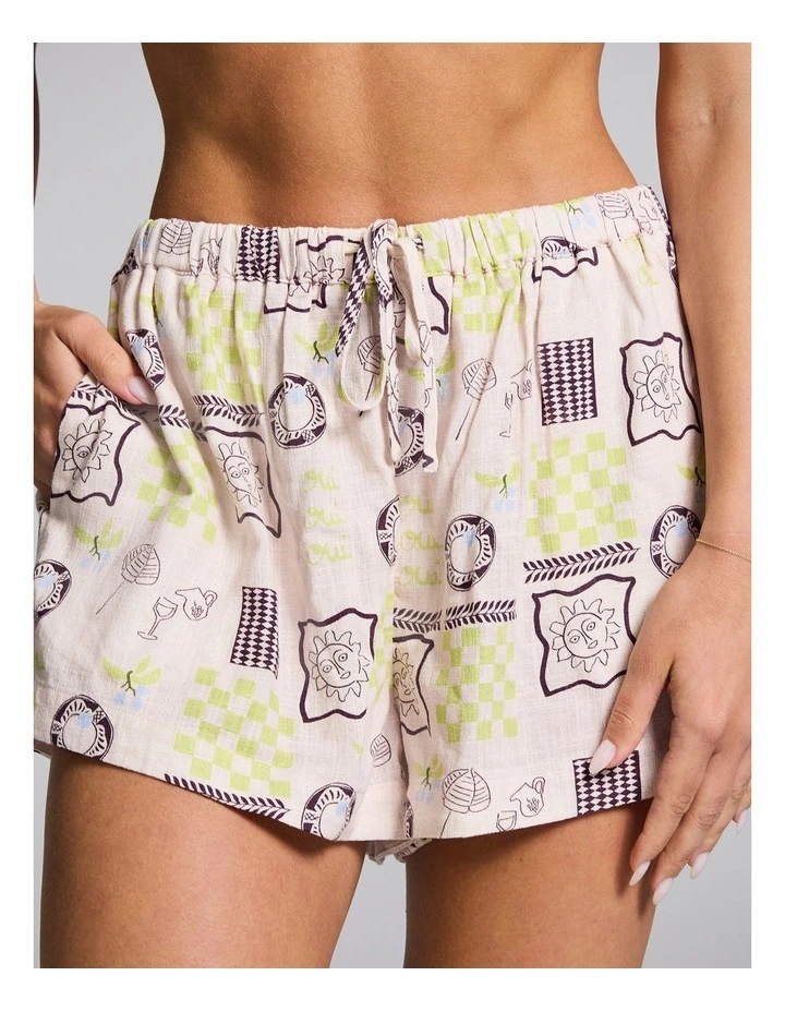 Linen Blend Shorts in Multi image 4