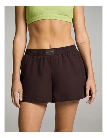 Cotton Shorts in Chocolate