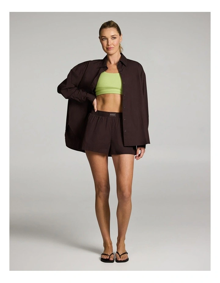 Cotton Shorts in Chocolate image 5