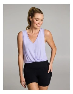Twist Front V Neck Tank in Ultraviolet
