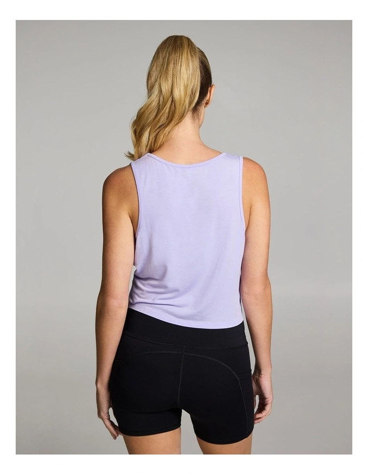 Twist Front V Neck Tank in Ultraviolet image 2