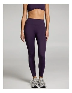 No Front Seam Pocket Full Length Tights in Plum