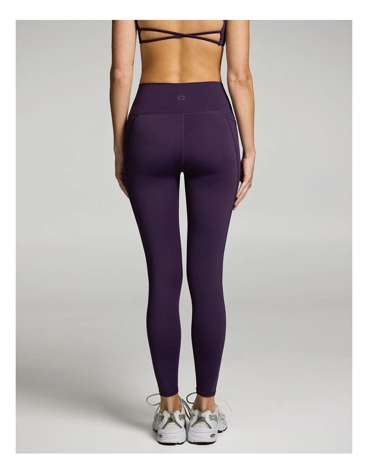 No Front Seam Pocket Full Length Tights in Plum image 2