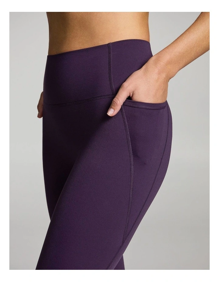No Front Seam Pocket Full Length Tights in Plum image 4