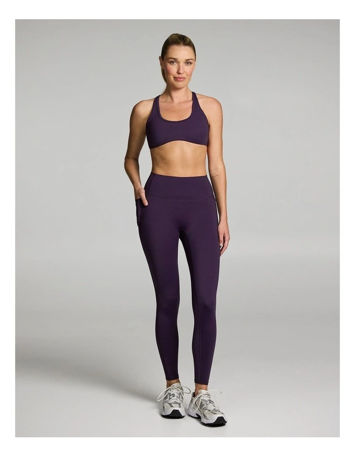No Front Seam Pocket Full Length Tights in Plum image 5