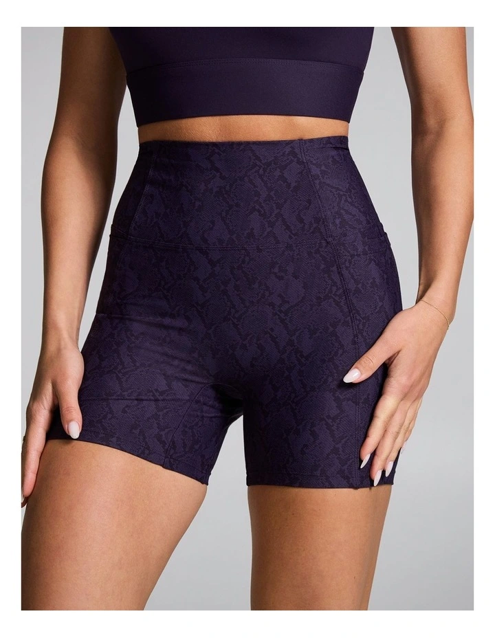 No Front Seam Mid Thigh Bike Shorts in Purple image 1