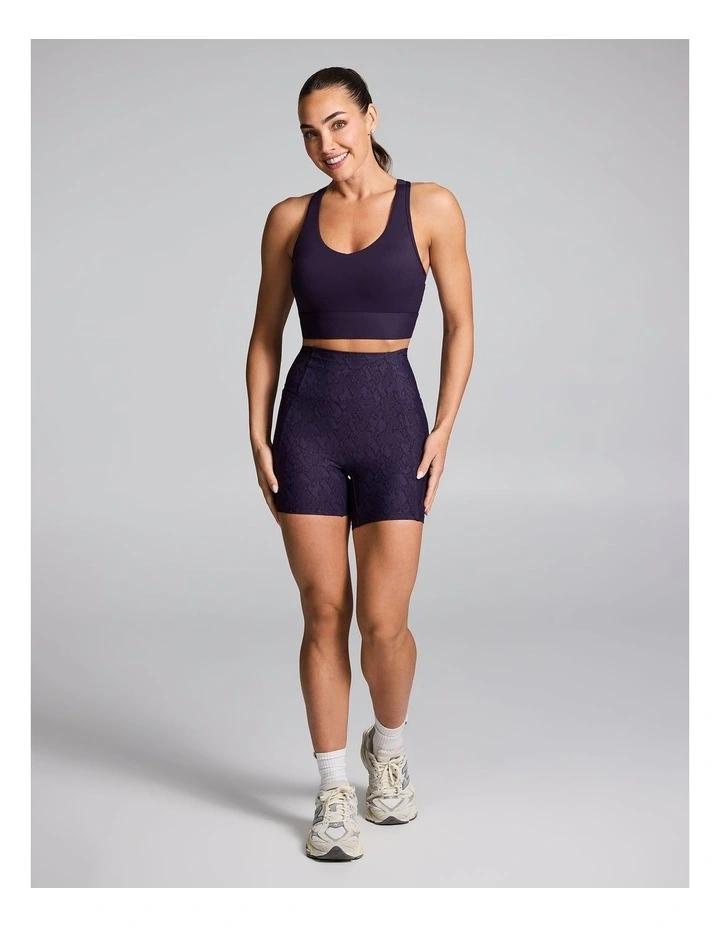 No Front Seam Mid Thigh Bike Shorts in Purple image 5