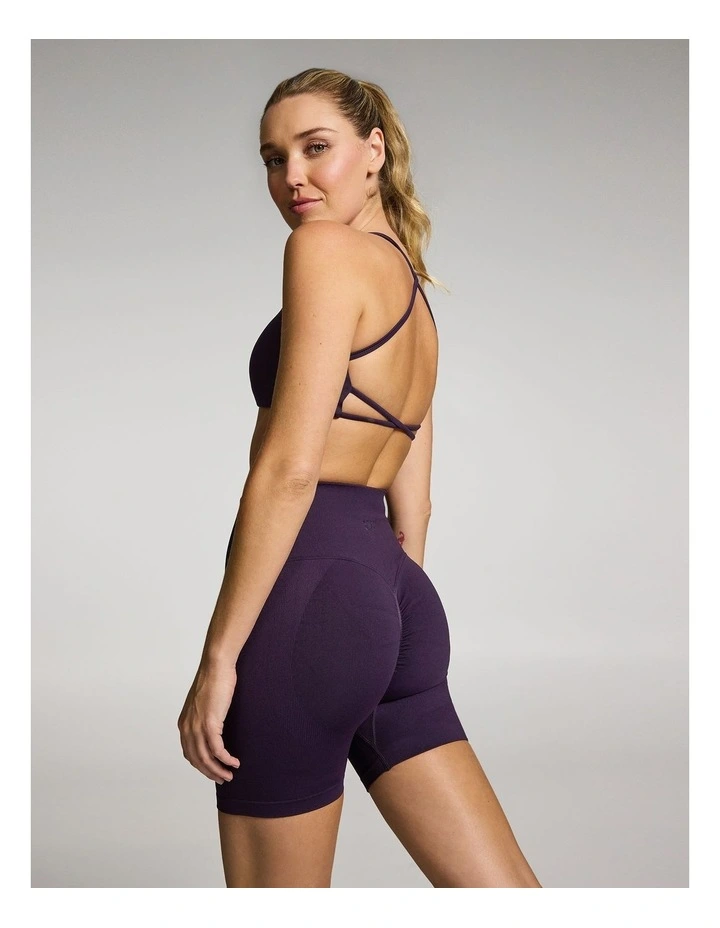 Booty Booster Scrunch Bum Bike Shorts in Plum image 6