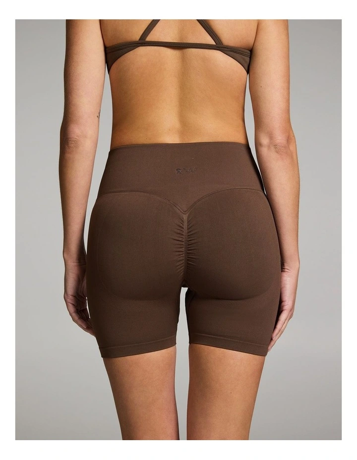 Booty Booster Scrunch Bum Bike Shorts in Walnut image 2