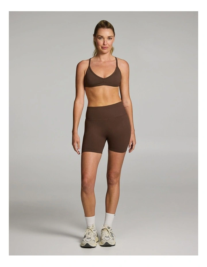 Booty Booster Scrunch Bum Bike Shorts in Walnut image 5