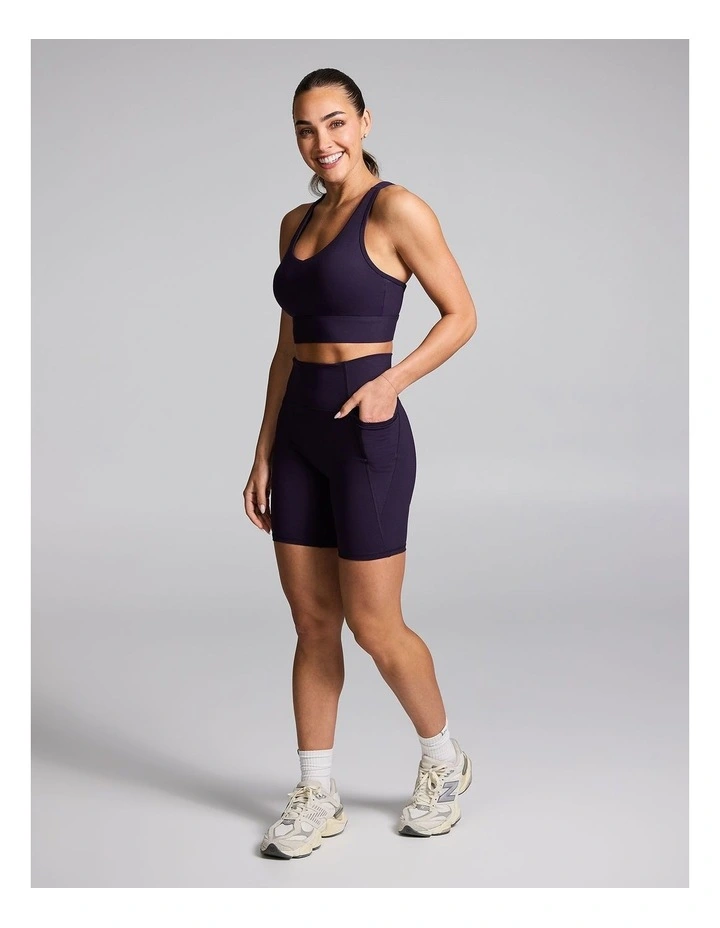 No Front Seam Quad Bike Shorts in Plum image 5