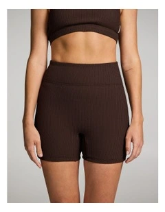 Swim Mid Thigh Bike Shorts in Brown