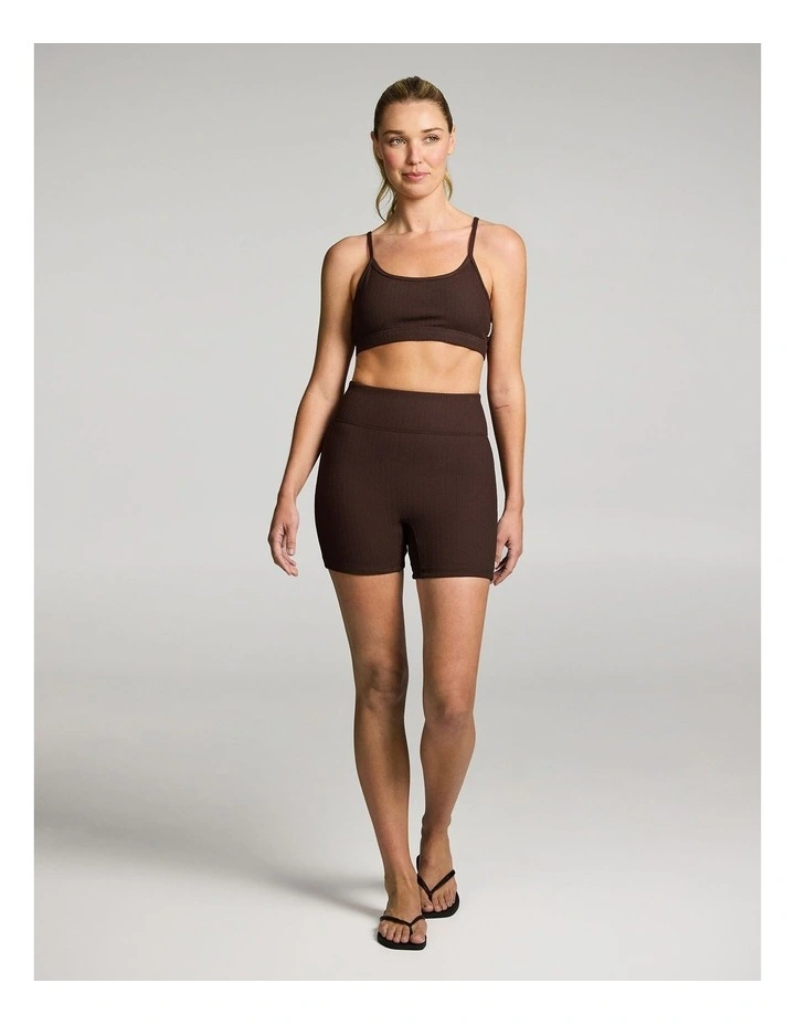 Swim Mid Thigh Bike Shorts in Brown image 5
