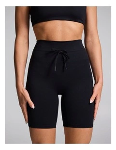 Tie Front Quad Bike Shorts in Black