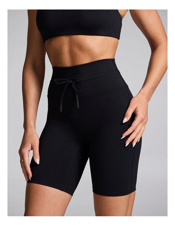 Tie Front Quad Bike Shorts in Black image 3