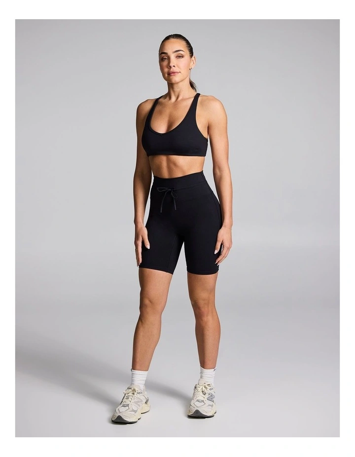 Tie Front Quad Bike Shorts in Black image 5