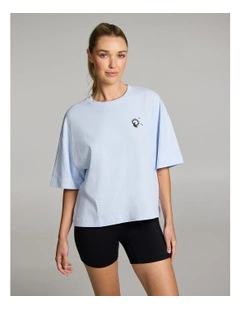 Oversize Boxy Tee in Light Sky Blue