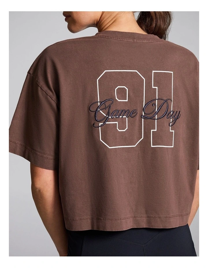 V Neck Hip Length Tee in Walnut image 4
