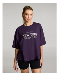 Oversize Boxy Tee in Plum
