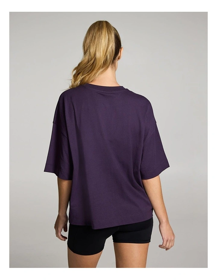 Oversize Boxy Tee in Plum image 2