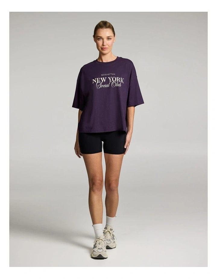 Oversize Boxy Tee in Plum image 5
