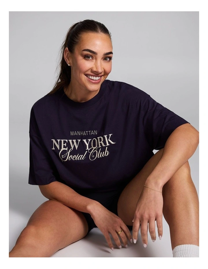 Oversize Boxy Tee in Plum image 6