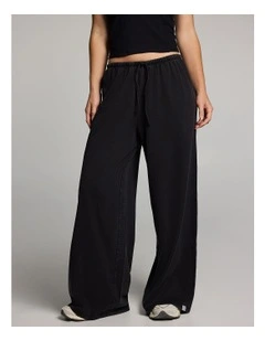 Jersey Straight Leg Pants in Black Acid