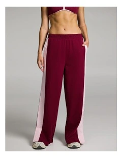 Jersey Stripe Side Pants in Ruby