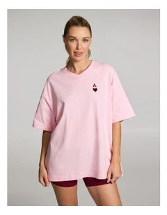 Hearts Oversize Tee in Rose Quartz
