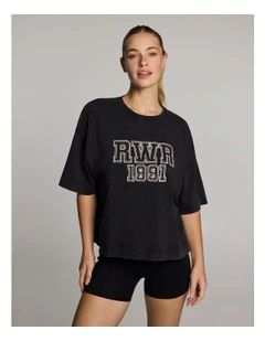 Oversize Boxy Tee in Black Acid